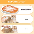 USB Steam Pet Brush with Gentle Massage