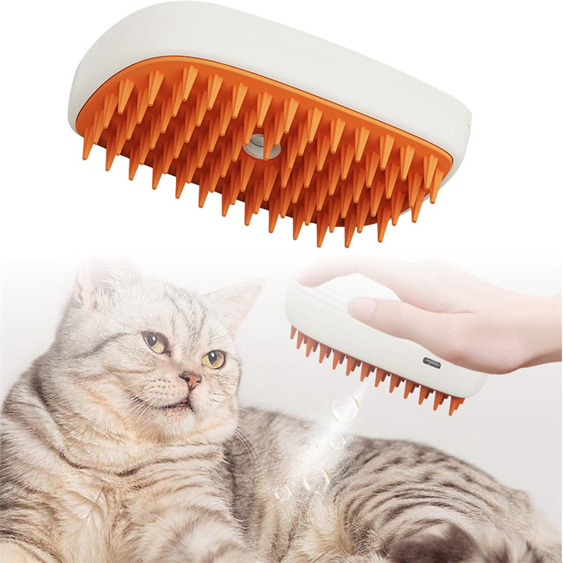 USB Steam Pet Brush with Gentle Massage