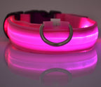 LED Dog Safety Collar - Adjustable Light-Up Nylon