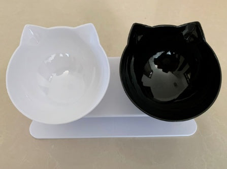 Inclined Transparent Pet Bowl with Base