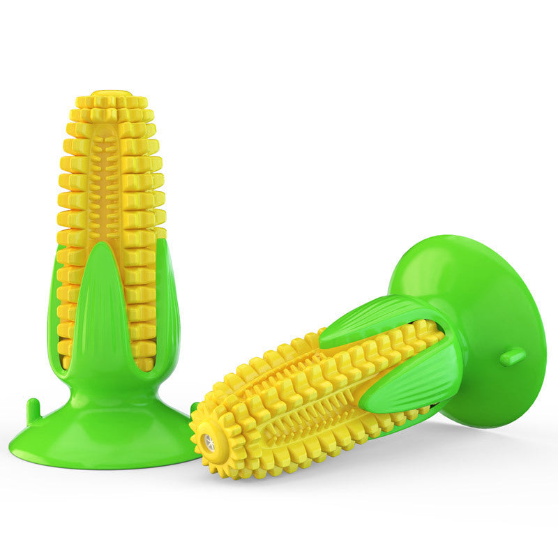 Floating Dog Toy - Corn Shaped Squeaky Suction Cup Water Toy for Pool, Bath & Beach Play