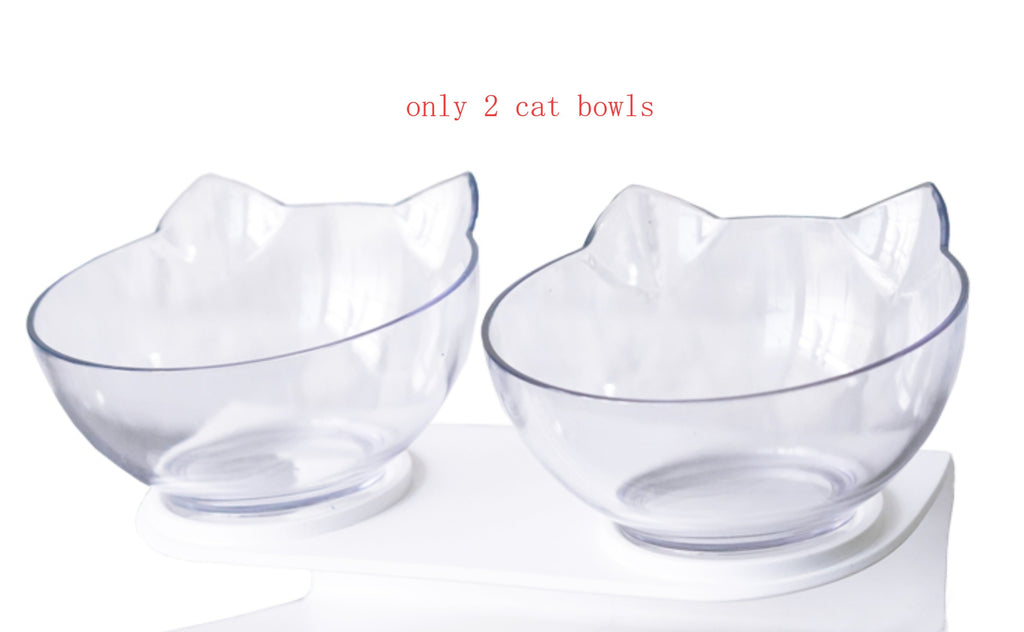 Inclined Transparent Pet Bowl with Base