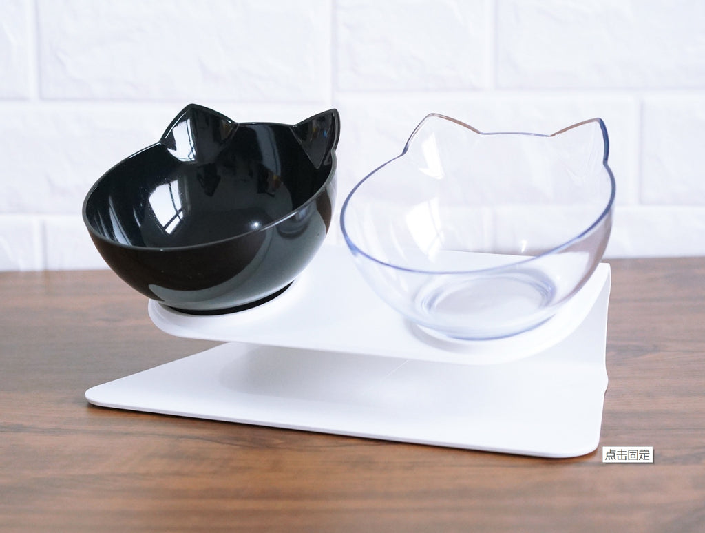 Inclined Transparent Pet Bowl with Base