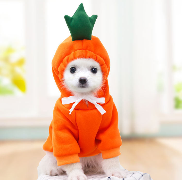 Cute Fruit Dog Hoodie - Warm Fleece Winter Clothes