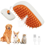 USB Steam Pet Brush with Gentle Massage