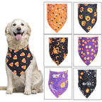Halloween Dog Bandana - Cute Pet Scarf Costume Accessory for Dogs & Cats | Pumpkin Ghost Design