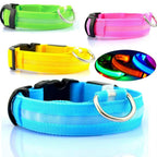 LED Dog Safety Collar - Adjustable Light-Up Nylon