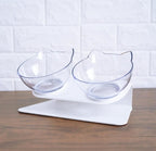 Inclined Transparent Pet Bowl with Base