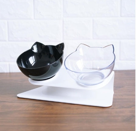 Inclined Transparent Pet Bowl with Base