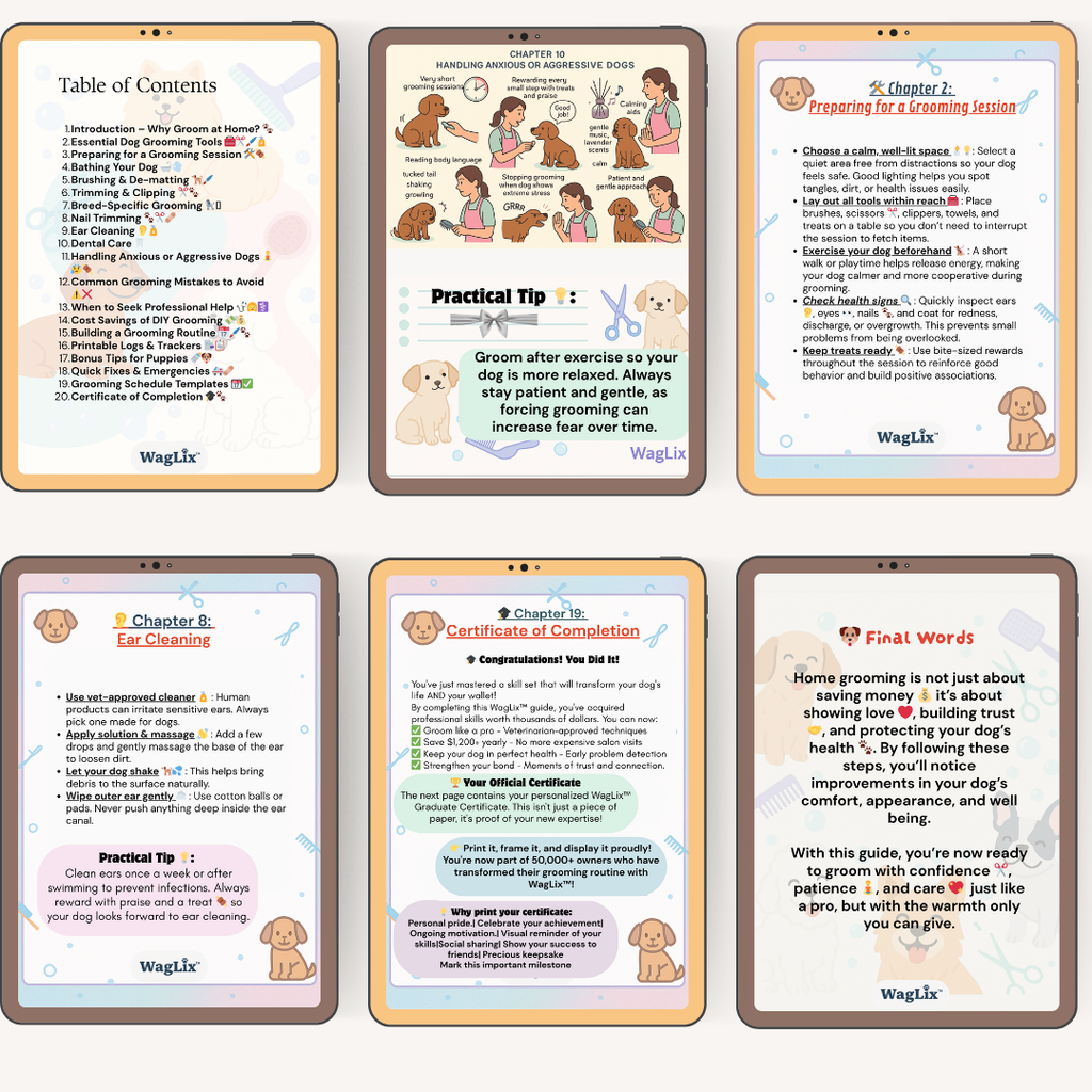 WagLix™ DIY Dog Grooming Guide - Stop Paying $80+ for Dog Grooming!