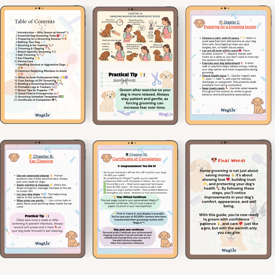 WagLix™ DIY Dog Grooming Guide - Stop Paying $80+ for Dog Grooming!