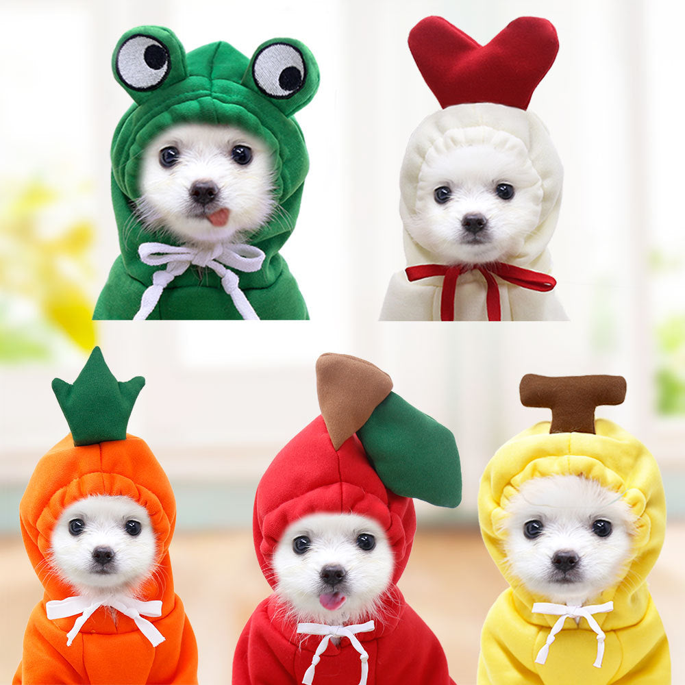 Cute Fruit Dog Hoodie - Warm Fleece Winter Clothes