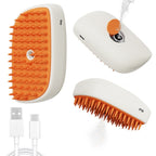 USB Steam Pet Brush with Gentle Massage
