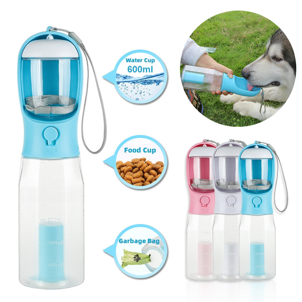 3-in-1 Portable Dog Water Bottle Feeder