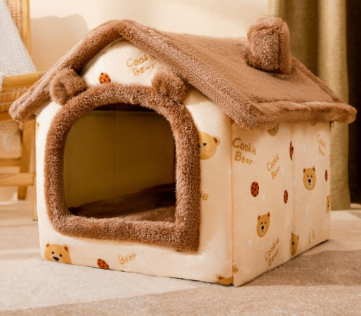 Foldable Winter Dog Cave Bed