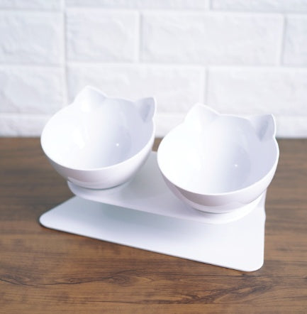 Inclined Transparent Pet Bowl with Base