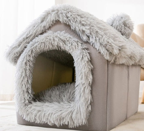 Foldable Winter Dog Cave Bed