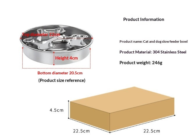 Stainless Steel Rotating Slow-Feeder Bowl