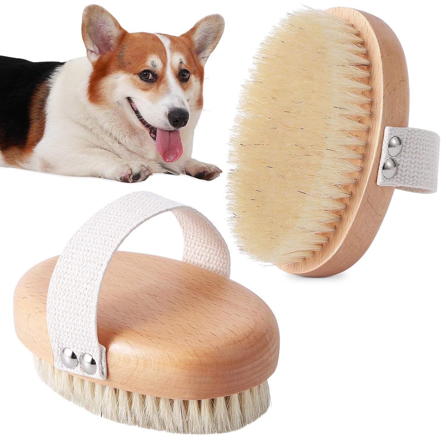 Soft Boar Bristle Pet Palm Brush - WagLix