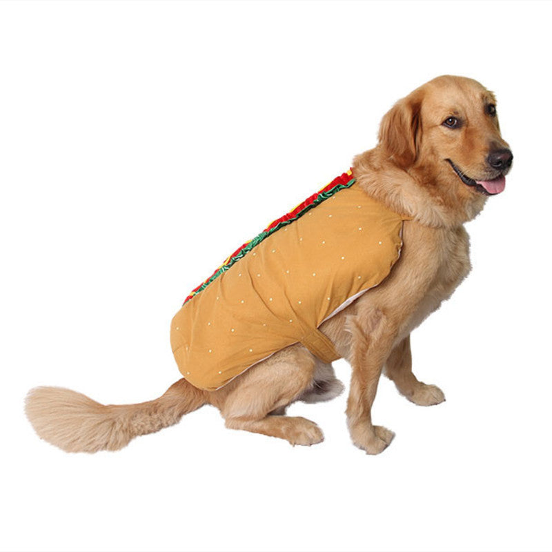 Hot Dog Costume for Dogs & Cats - Funny Pet Halloween Costume | Cute Sandwich Outfit for Small Pets