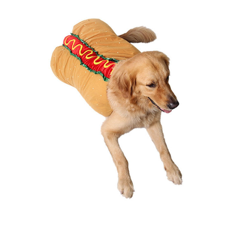 Hot Dog Costume for Dogs & Cats - Funny Pet Halloween Costume | Cute Sandwich Outfit for Small Pets