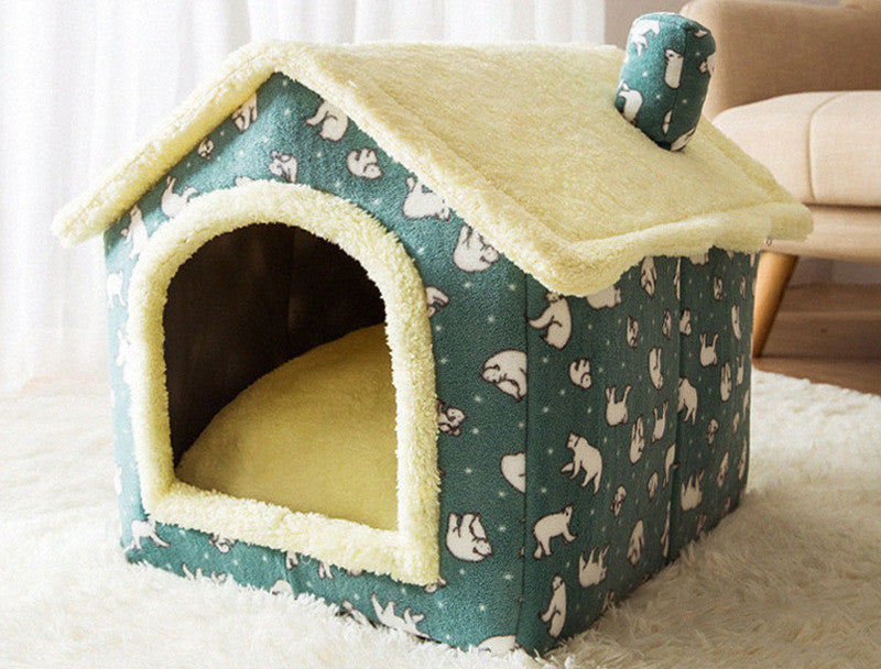 Foldable Winter Dog Cave Bed