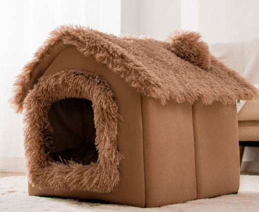 Foldable Winter Dog Cave Bed