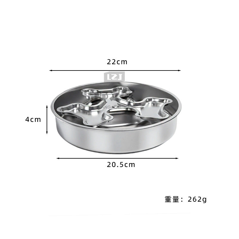 Stainless Steel Rotating Slow-Feeder Bowl