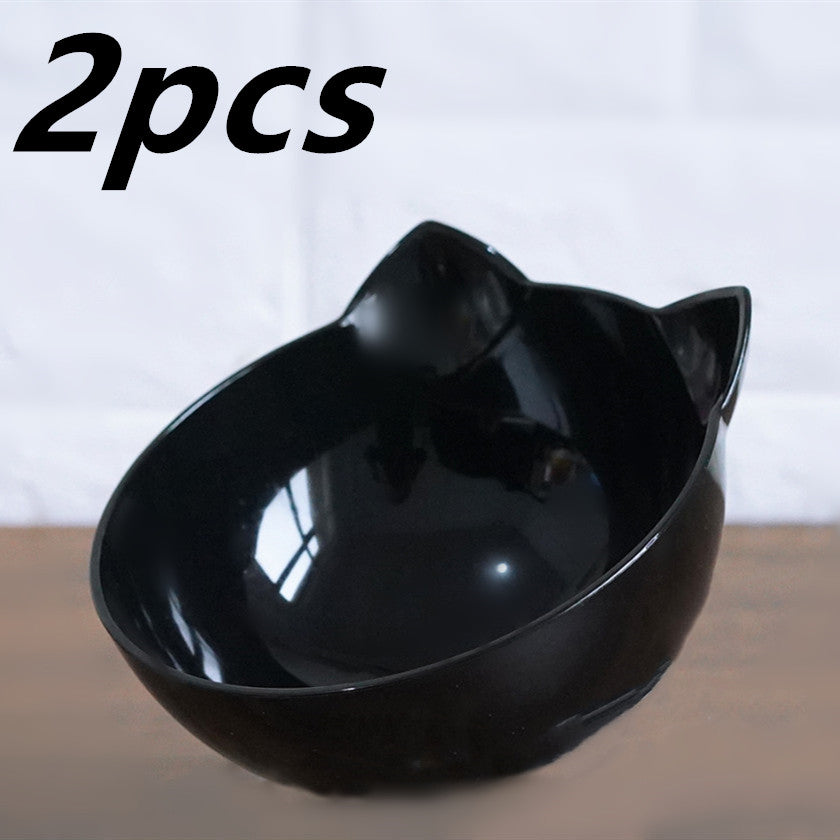 Inclined Transparent Pet Bowl with Base