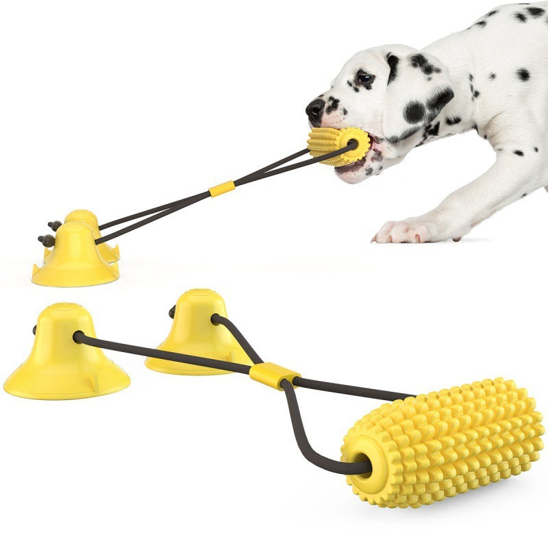 Floating Dog Toy - Corn Shaped Squeaky Suction Cup Water Toy for Pool, Bath & Beach Play