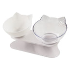Inclined Transparent Pet Bowl with Base