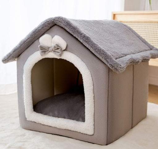 Foldable Winter Dog Cave Bed